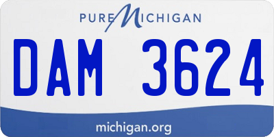 MI license plate DAM3624