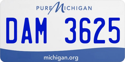 MI license plate DAM3625