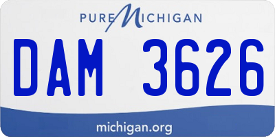MI license plate DAM3626