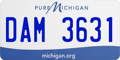 MI license plate DAM3631