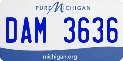 MI license plate DAM3636