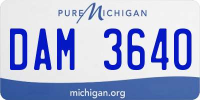 MI license plate DAM3640