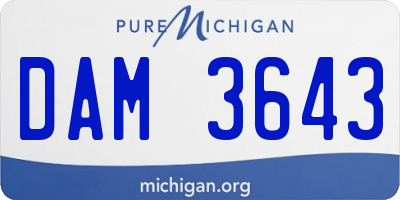 MI license plate DAM3643