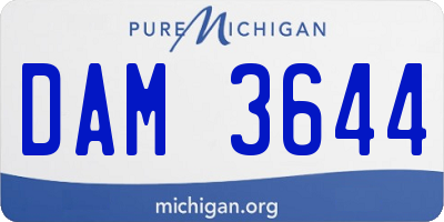 MI license plate DAM3644