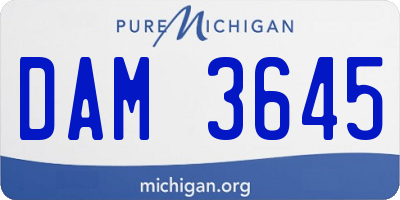MI license plate DAM3645