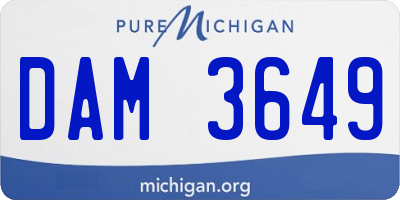 MI license plate DAM3649