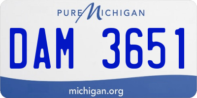 MI license plate DAM3651