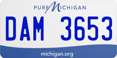 MI license plate DAM3653