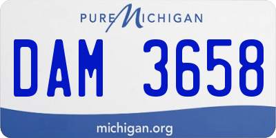 MI license plate DAM3658
