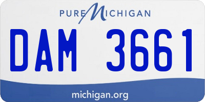 MI license plate DAM3661