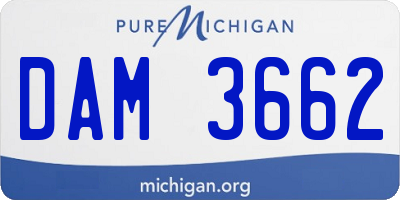 MI license plate DAM3662