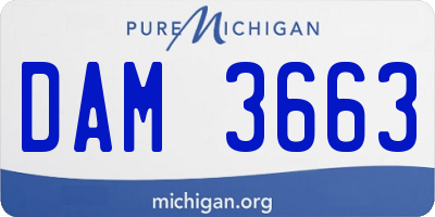 MI license plate DAM3663