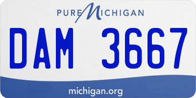 MI license plate DAM3667