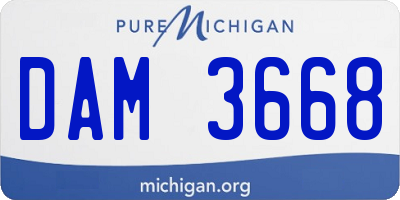 MI license plate DAM3668