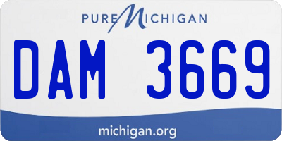 MI license plate DAM3669