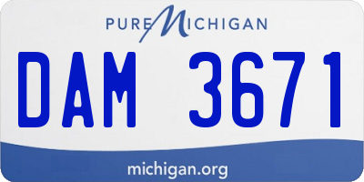 MI license plate DAM3671