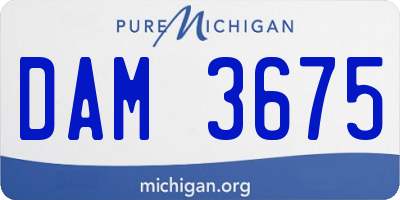 MI license plate DAM3675