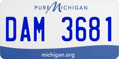 MI license plate DAM3681