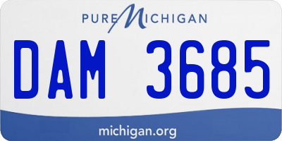 MI license plate DAM3685