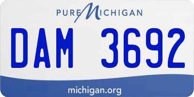 MI license plate DAM3692