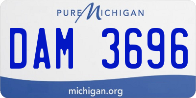 MI license plate DAM3696