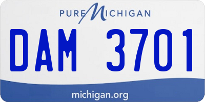 MI license plate DAM3701
