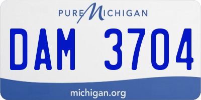 MI license plate DAM3704