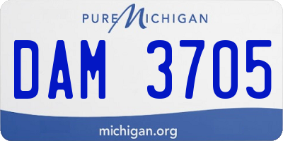 MI license plate DAM3705