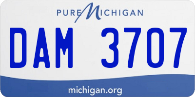 MI license plate DAM3707