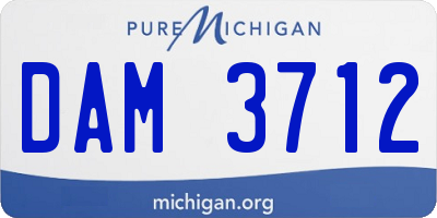 MI license plate DAM3712