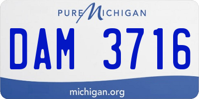 MI license plate DAM3716
