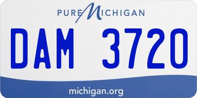 MI license plate DAM3720