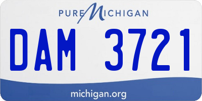 MI license plate DAM3721