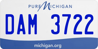 MI license plate DAM3722