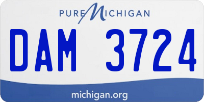 MI license plate DAM3724