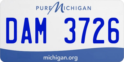 MI license plate DAM3726