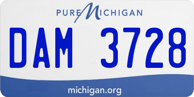 MI license plate DAM3728