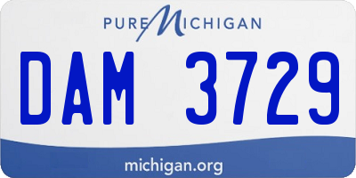 MI license plate DAM3729