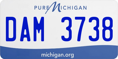 MI license plate DAM3738
