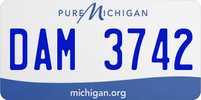 MI license plate DAM3742