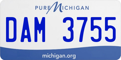 MI license plate DAM3755