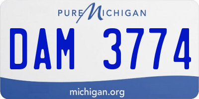 MI license plate DAM3774