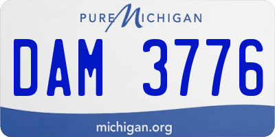 MI license plate DAM3776