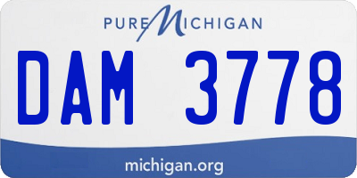 MI license plate DAM3778