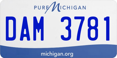 MI license plate DAM3781