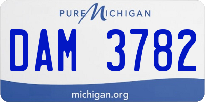 MI license plate DAM3782