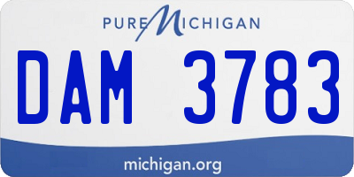 MI license plate DAM3783