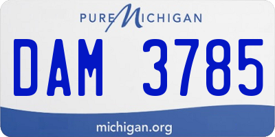 MI license plate DAM3785