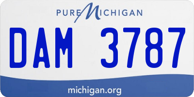 MI license plate DAM3787