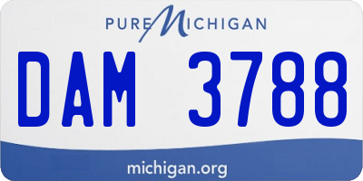 MI license plate DAM3788